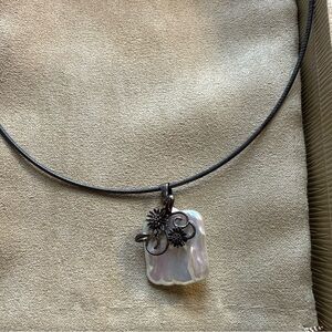 Elegant Black and Silver Pendant Necklace